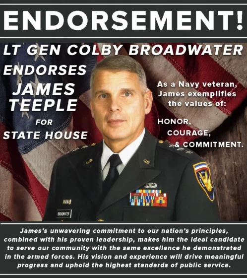 Lt. Gen. Colby Broadwater endorsement