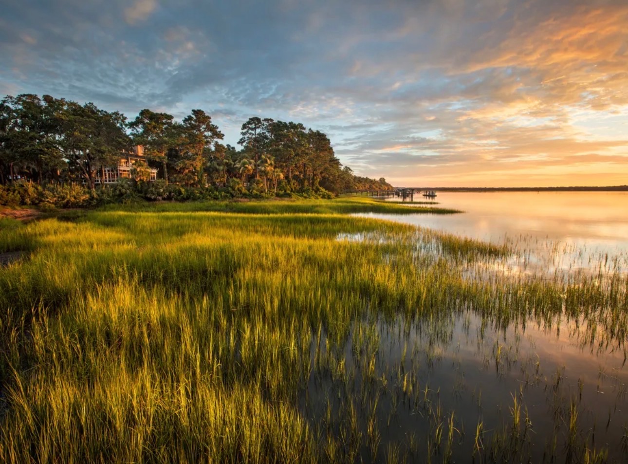 Lowcountry marsh at sunset