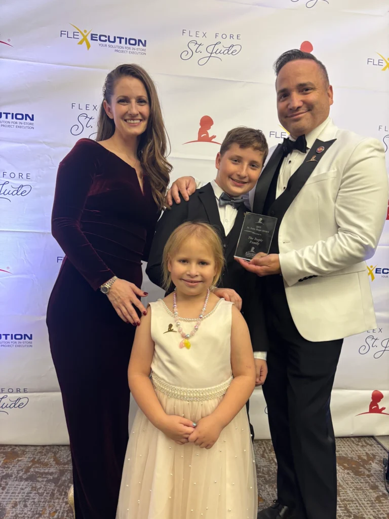The Teeple family with their 2025 St. Jude Hope Award